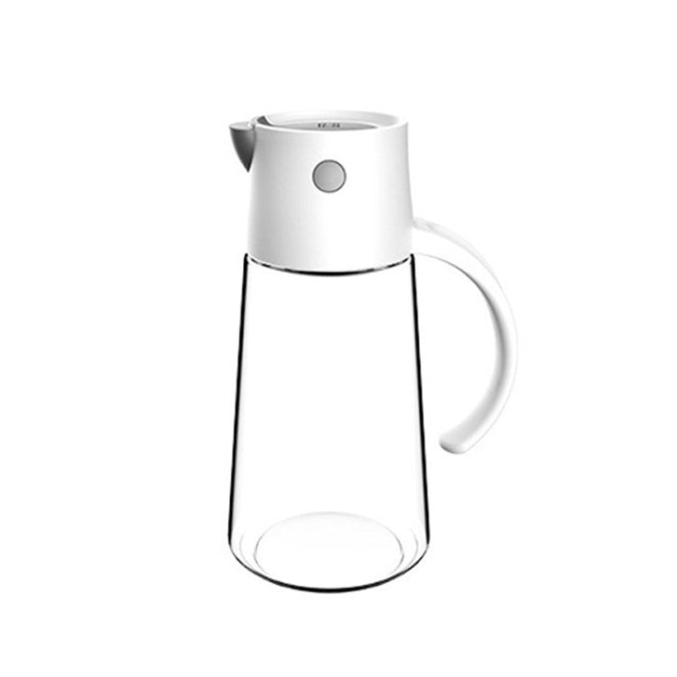 Kitchen Automatic Opening And Closing Oil Can Leak-Proof Seasoning Bottle With Lid, Capacity: 550ml (White)