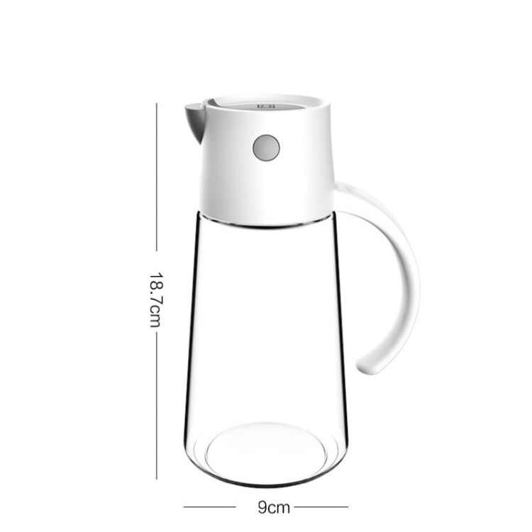 Kitchen Automatic Opening And Closing Oil Can Leak-Proof Seasoning Bottle With Lid, Capacity: 550ml (White)