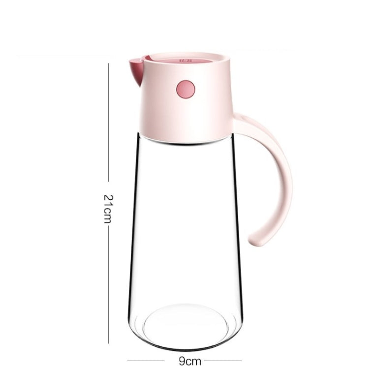Kitchen Automatic Opening And Closing Oil Can Leak-Proof Seasoning Bottle With Lid, Capacity: 650ml (Pink)
