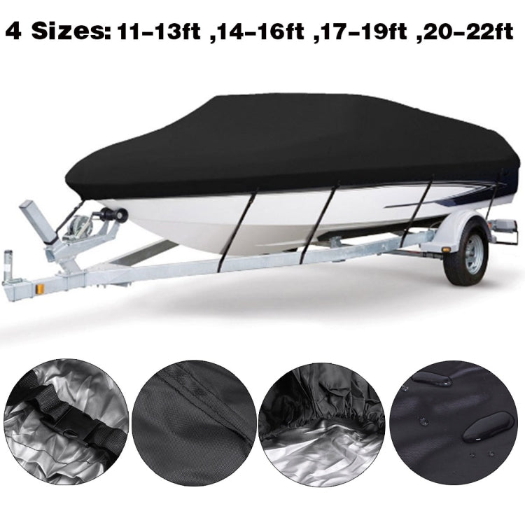 210D Waterproof Boat Cover Speedboat Towed Fishing V-Shaped Boat Cover Rain And Sun Protection Cover, Specification: 14-16FT 530x290cm