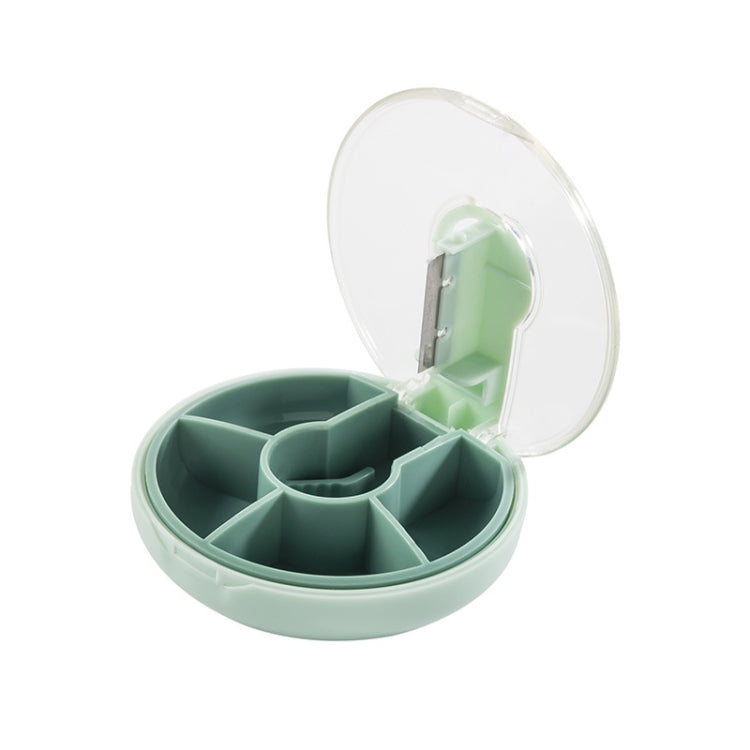 5 PCS Portable Sealed Pill Box Travel Pill Storage Box Cuttable Type (Grass Green)