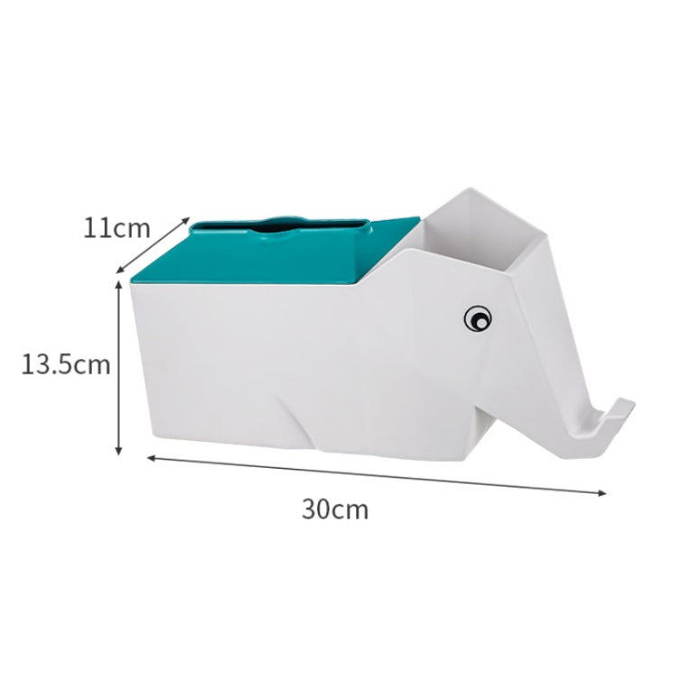 2 PCS Cartoon Elephant Tissue Box Desktop Multi-function Storage Box Household Mobile Phone Holder