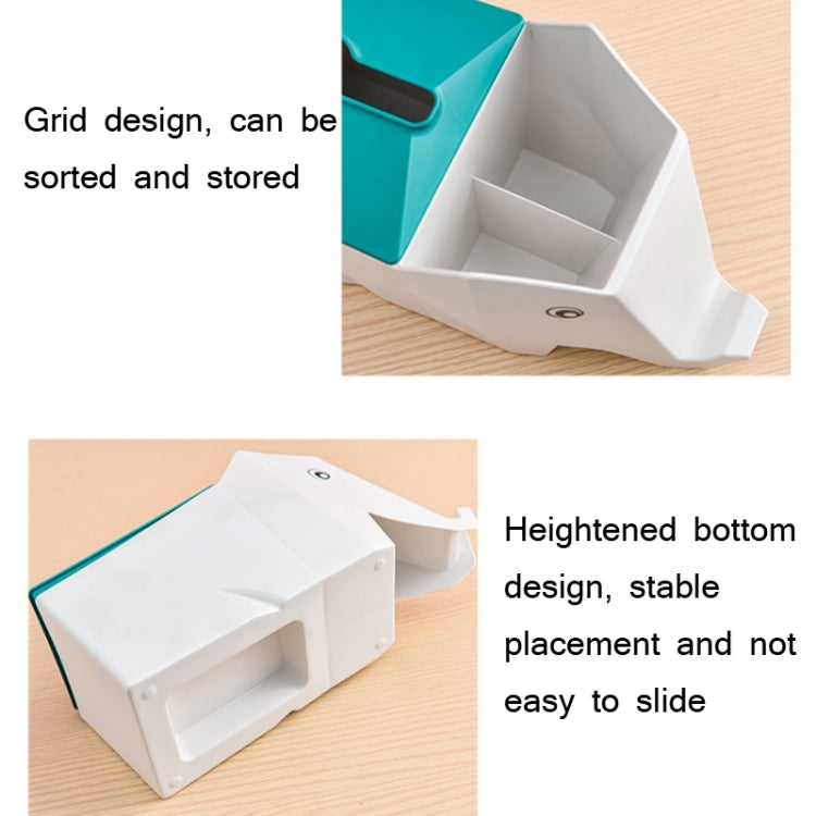 2 PCS Cartoon Elephant Tissue Box Desktop Multi-function Storage Box Household Mobile Phone Holder