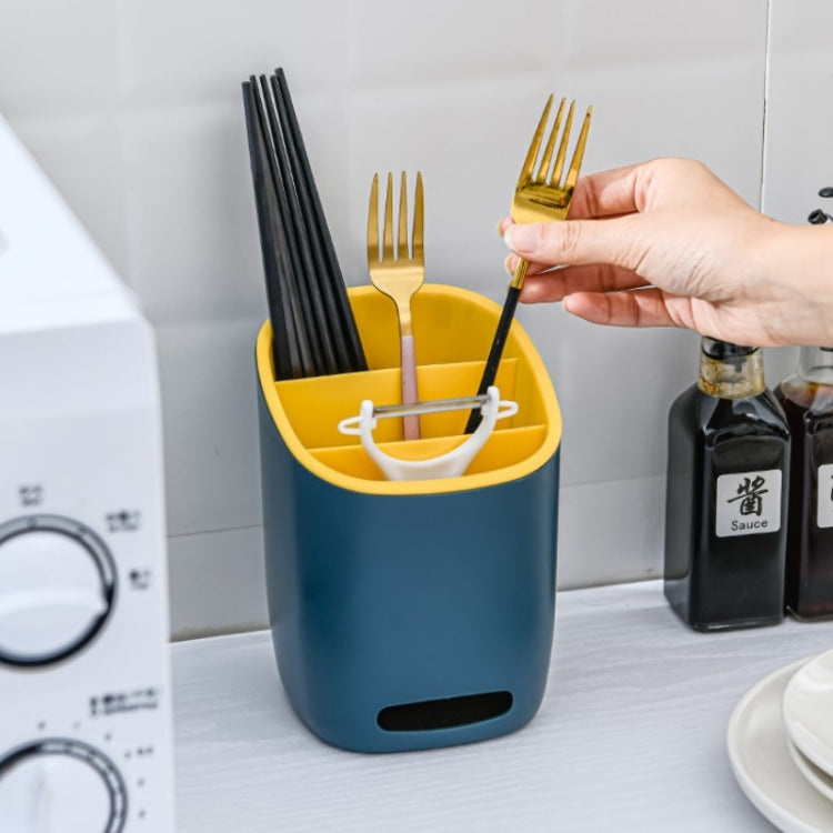 3 PCS Double-Layer Compartment Drain Chopstick Cage Multifunctional Kitchen Tableware Storage Box