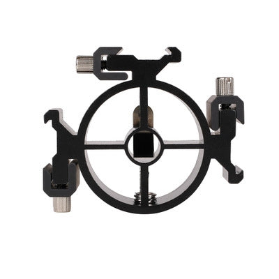 2 PCS Round Field 3 Triple Head Hot Shoe Mount Adapter Flash Holder Bracket Light Stand Holder