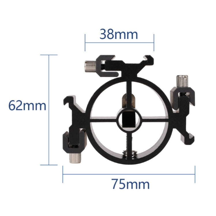 2 PCS Round Field 3 Triple Head Hot Shoe Mount Adapter Flash Holder Bracket Light Stand Holder