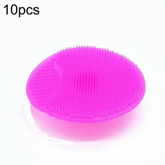 10 PCS Cleaning Pad Wash Face Facial Exfoliating Brush SPA Skin Scrub Cleanser Tool