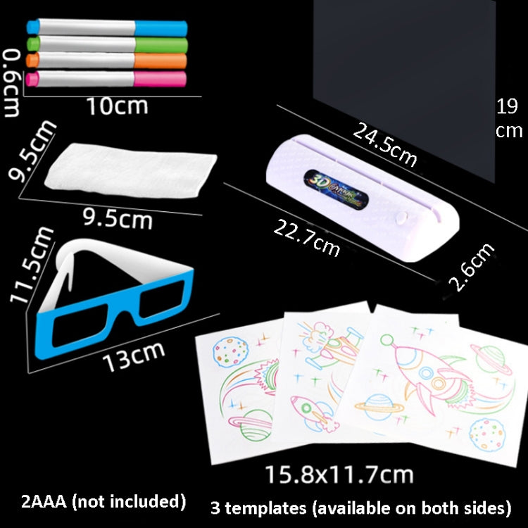 3D Fluorescent Drawing Board Magic Luminous Three-Dimensional Writing Board Graffiti Board Lighting Puzzle Children Drawing Board,Style: Large Drawing Board (Ocean Version)