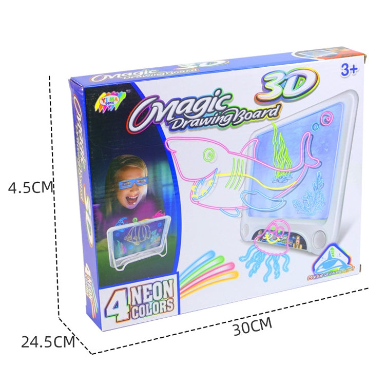 3D Fluorescent Drawing Board Magic Luminous Three-Dimensional Writing Board Graffiti Board Lighting Puzzle Children Drawing Board,Style: Drawing Screen (Space Version)