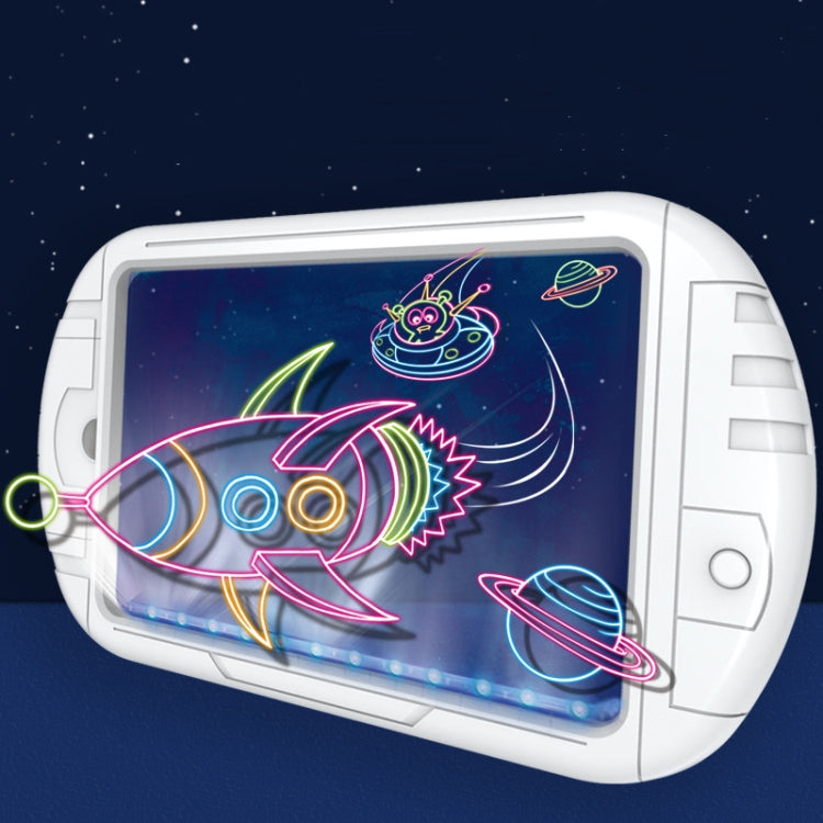 3D Fluorescent Drawing Board Magic Luminous Three-Dimensional Writing Board Graffiti Board Lighting Puzzle Children Drawing Board,Style: YM162(Ocean Version)