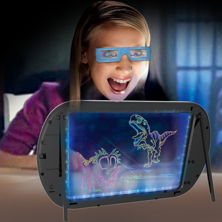 3D Fluorescent Drawing Board Magic Luminous Three-Dimensional Writing Board Graffiti Board Lighting Puzzle Children Drawing Board,Style: YM162(Ocean Version)