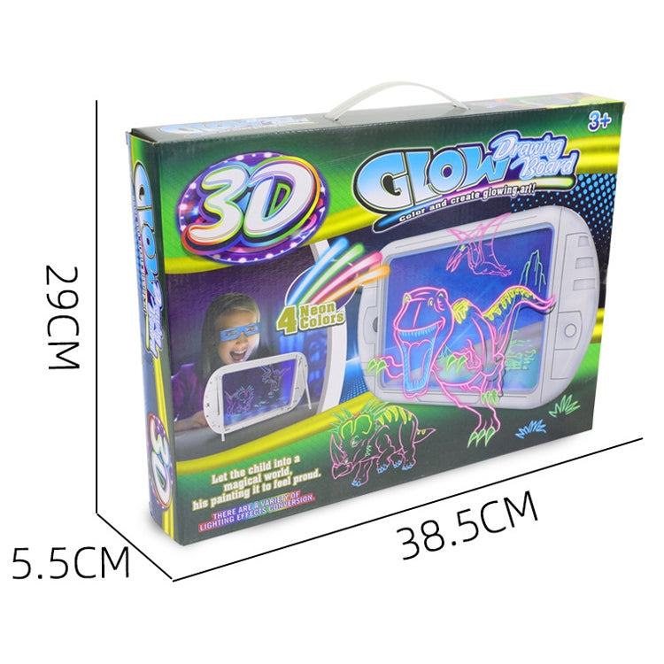 3D Fluorescent Drawing Board Magic Luminous Three-Dimensional Writing Board Graffiti Board Lighting Puzzle Children Drawing Board,Style: YM162(Ocean Version)