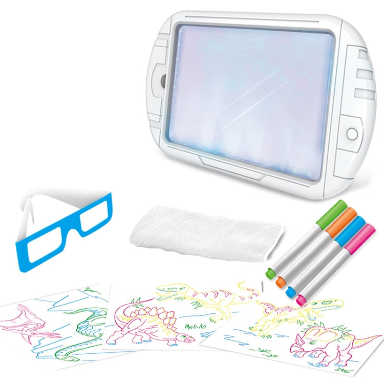 3D Fluorescent Drawing Board Magic Luminous Three-Dimensional Writing Board Graffiti Board Lighting Puzzle Children Drawing Board,Style: YM164 (Space Version)