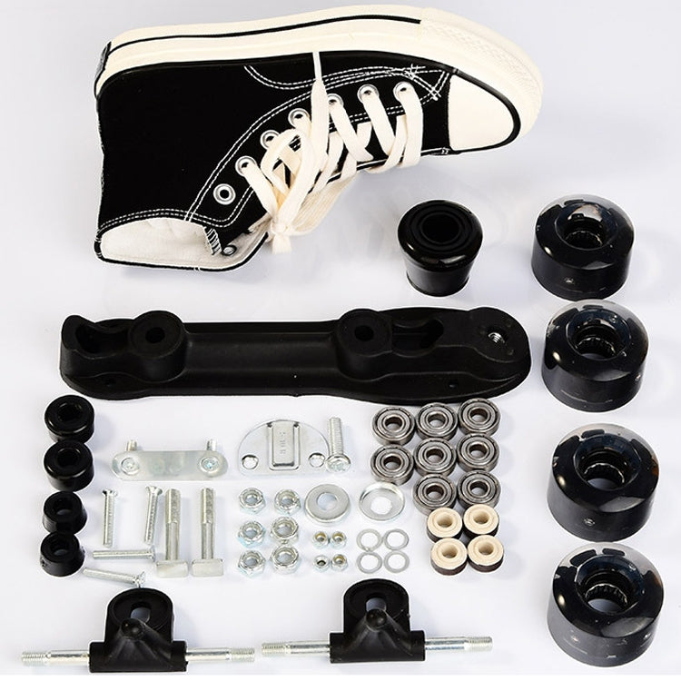Flash Roller Skates Shoes Adult Children Four-Wheel Canvas Roller Skates Shoes Double Row Roller Skates Shoes, Size: 33