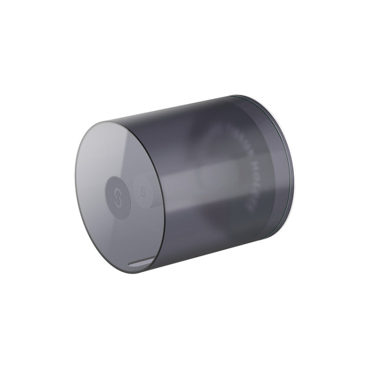 Bathroom Wall-Mounted Waterproof Roll Paper Tube Toilet Tissue Storage Box(Transparent Black)