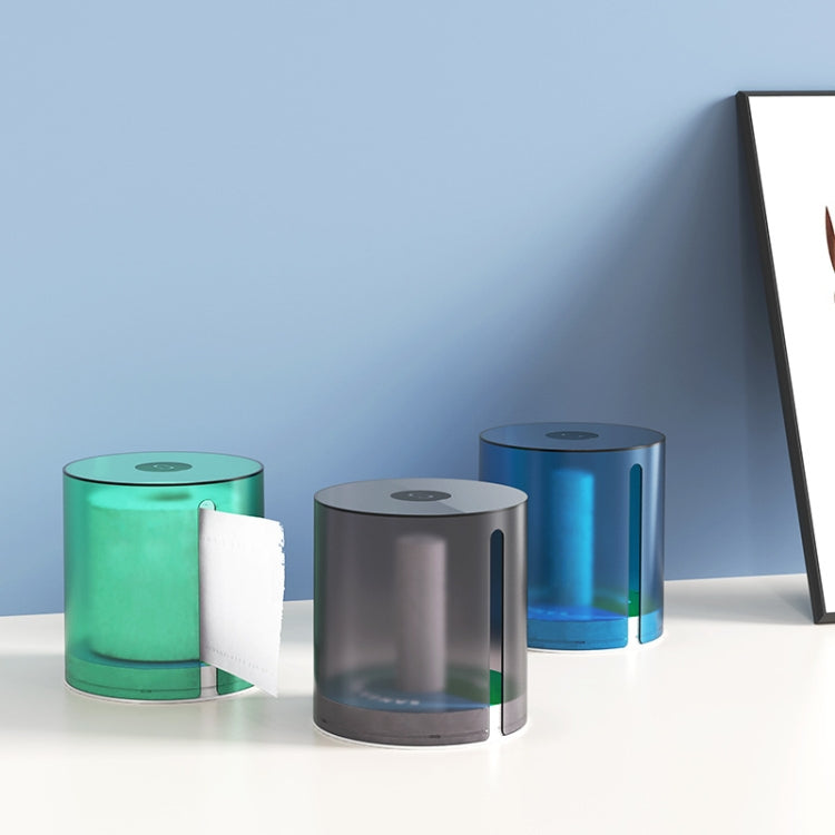 Bathroom Wall-Mounted Waterproof Roll Paper Tube Toilet Tissue Storage Box(Transparent Black)