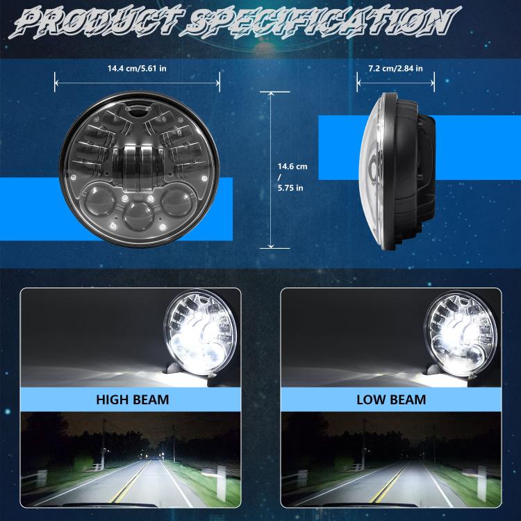 5.75-inch Aluminum Housing Matrix Angel Eye Motorcycle Headlight - H4