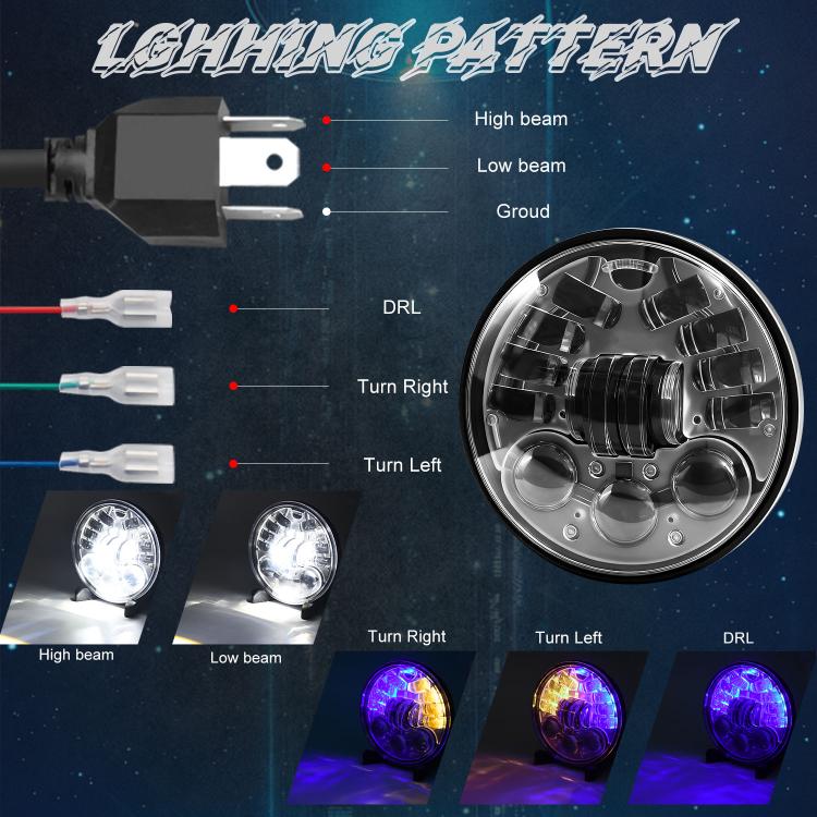 5.75-inch Aluminum Housing Matrix Angel Eye Motorcycle Headlight - H4