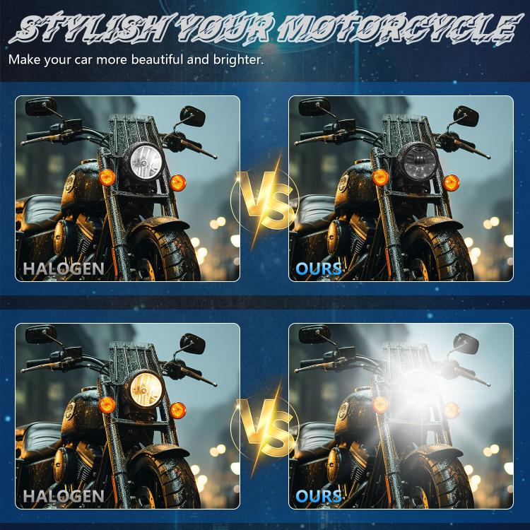 5.75-inch Aluminum Housing Matrix Angel Eye Motorcycle Headlight - H4