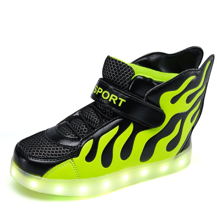 Flashing Shoes USB Charging High-Top Flame Shoes For Children, Size: 28