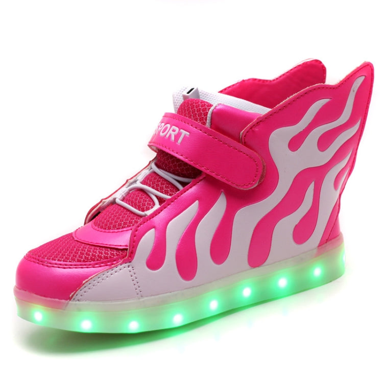 Flashing Shoes USB Charging High-Top Flame Shoes For Children, Size: 29