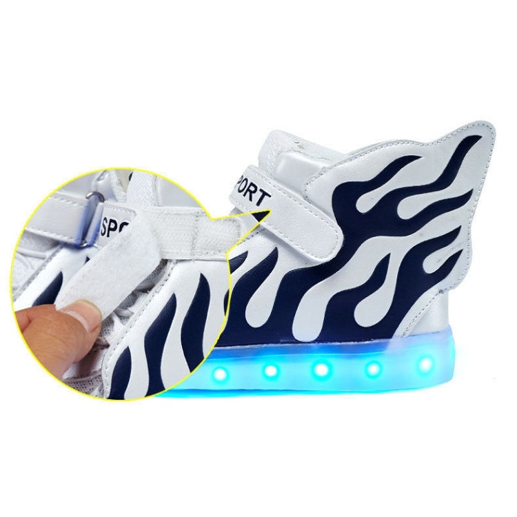 Flashing Shoes USB Charging High-Top Flame Shoes For Children, Size: 30