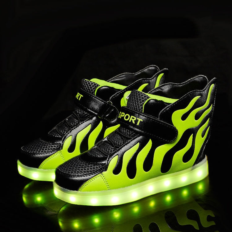 Flashing Shoes USB Charging High-Top Flame Shoes For Children, Size: 32