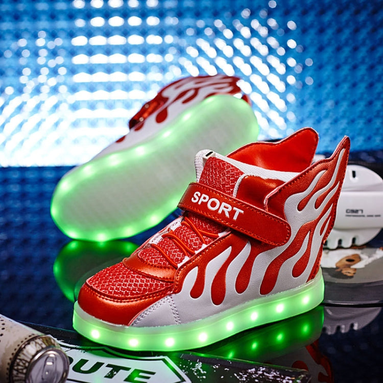 Flashing Shoes USB Charging High-Top Flame Shoes For Children, Size: 37