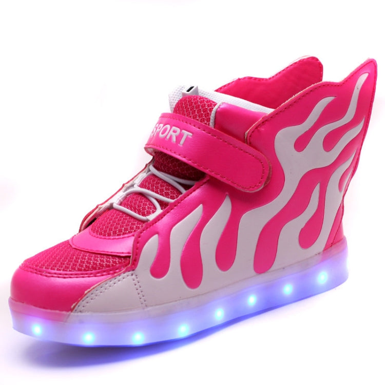Flashing Shoes USB Charging High-Top Flame Shoes For Children, Size: 37