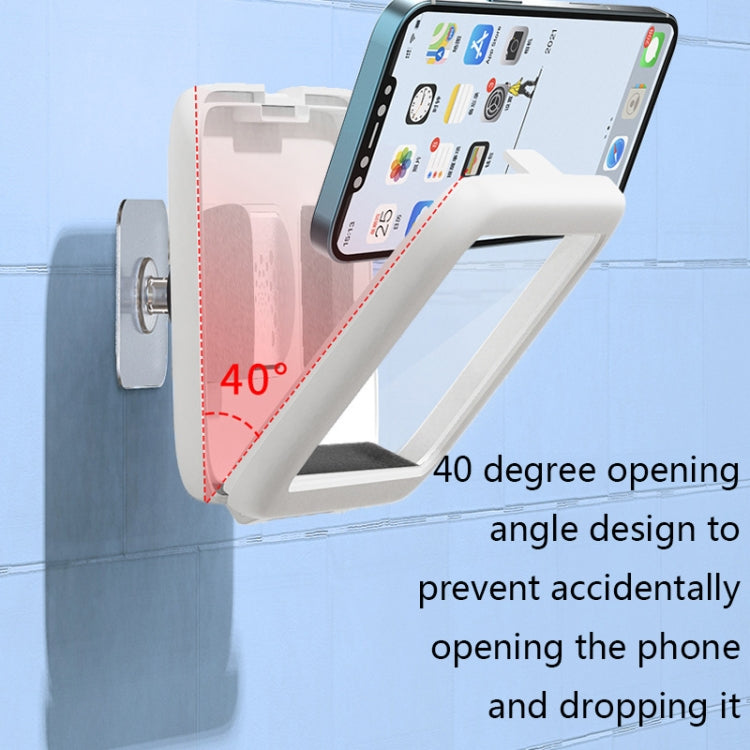 BZ-B33 Bathroom Wall-Mounted Waterproof Bracket 360-Degree Rotating Kitchen Bathroom Waterproof And Anti-Fog Mobile Phone Holder(Cherry Blossom powder)