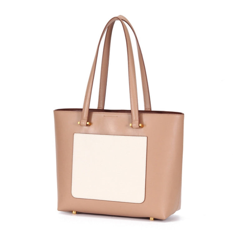 L9042 Crossbody Single Shoulder Female Bag Large Capacity Laptop Bag All-Match Tote Bag(Apricot)