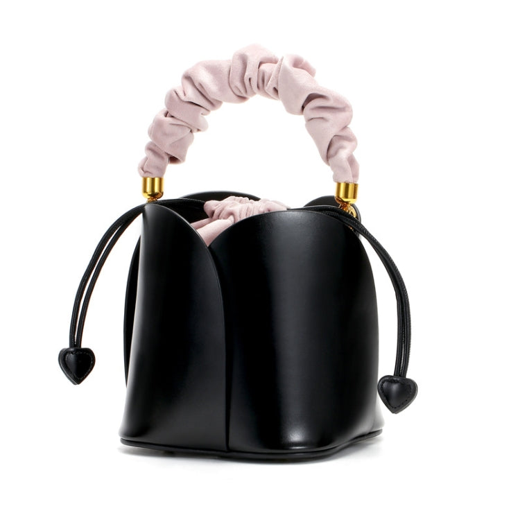 L2071 Mini Petal Portable Bucket Bag Messenger Shoulder Women Bag(Black)