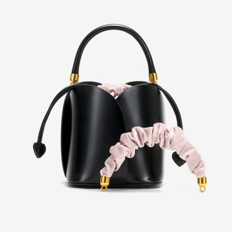 L2071 Mini Petal Portable Bucket Bag Messenger Shoulder Women Bag(Black)