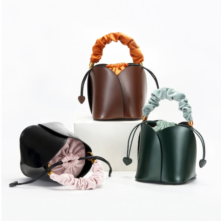L2071 Mini Petal Portable Bucket Bag Messenger Shoulder Women Bag(Black)
