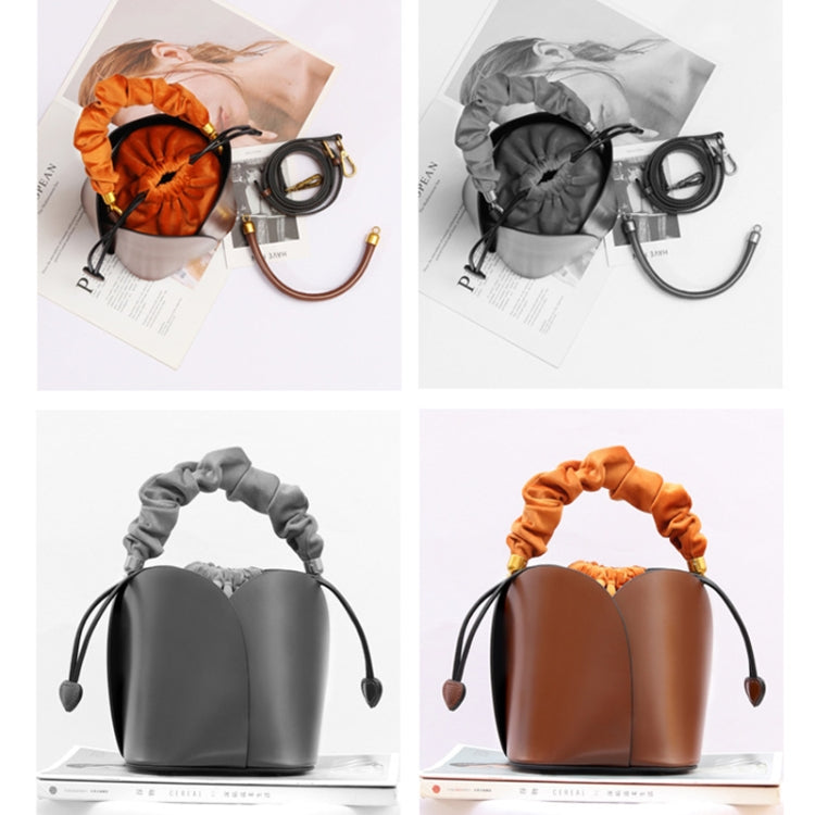 L2071 Mini Petal Portable Bucket Bag Messenger Shoulder Women Bag(Black)