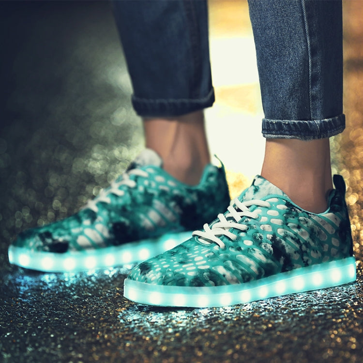 LED Colorful Light Shoes USB Charging Mesh Luminous Shoes, Size: 35