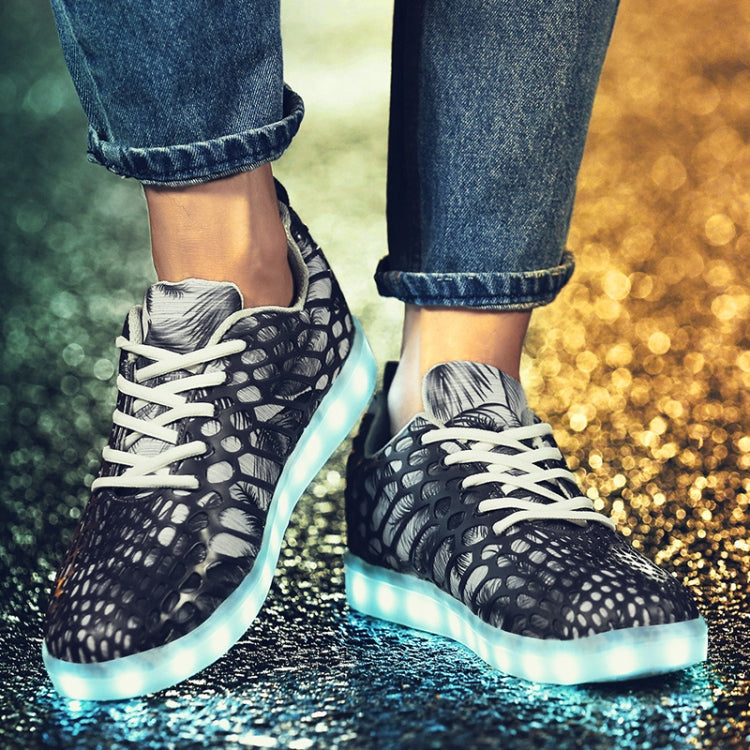 LED Colorful Light Shoes USB Charging Mesh Luminous Shoes, Size: 36