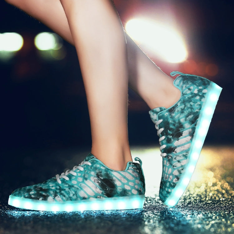LED Colorful Light Shoes USB Charging Mesh Luminous Shoes, Size: 39