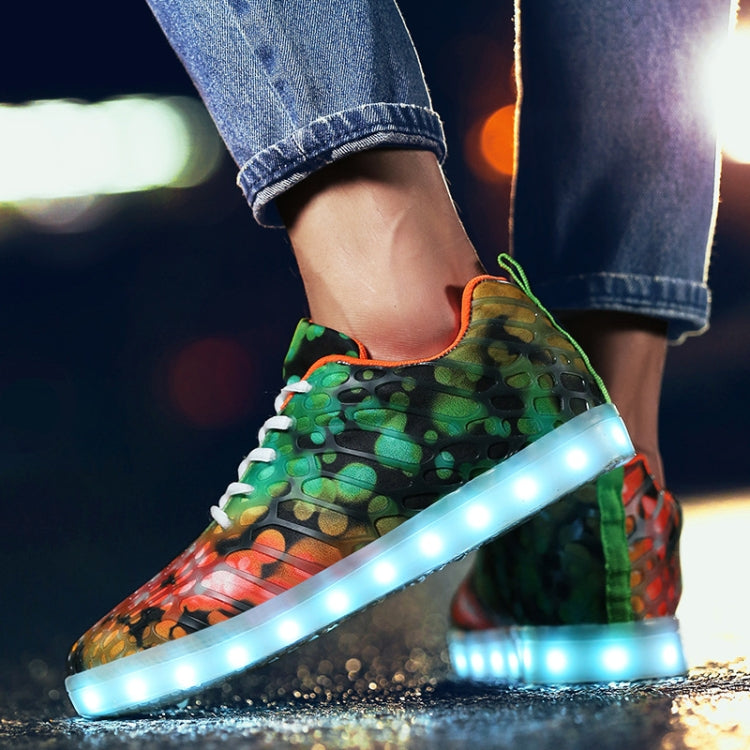 LED Colorful Light Shoes USB Charging Mesh Luminous Shoes, Size: 39