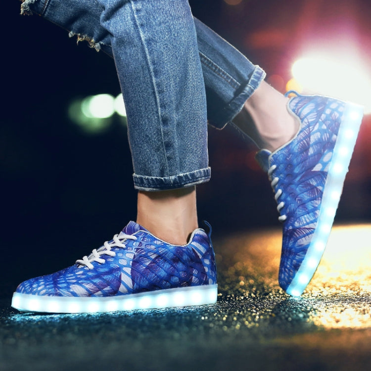 LED Colorful Light Shoes USB Charging Mesh Luminous Shoes, Size: 41