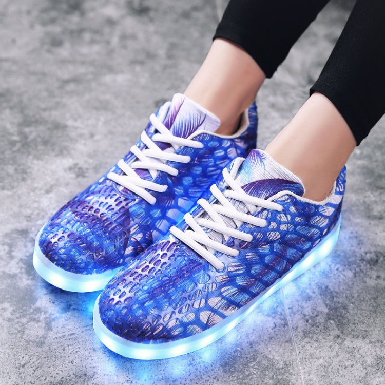 LED Colorful Light Shoes USB Charging Mesh Luminous Shoes, Size: 41