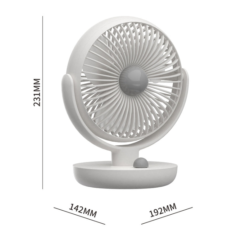 YX-22 Rotating Head Desktop Fan Adjustable Angle Aromatherapy Fan USB Charging Fan(White)