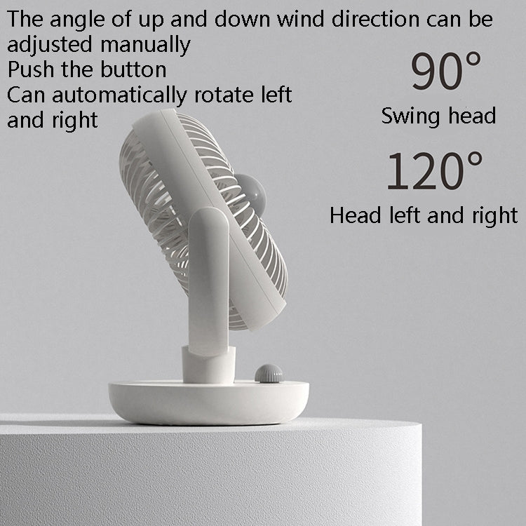 YX-22 Rotating Head Desktop Fan Adjustable Angle Aromatherapy Fan USB Charging Fan(White)