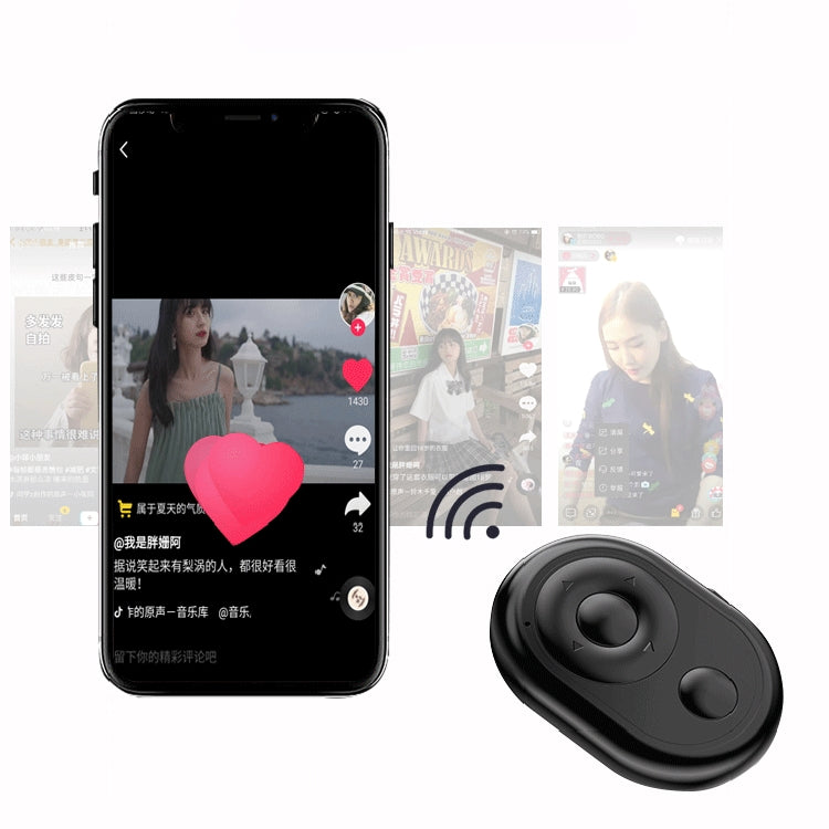 3 PCS Mini Bluetooth Remote Control Live Streaming Likes Video Recording Novel Page Flip Remote Control Selfie, Random Color Delivery