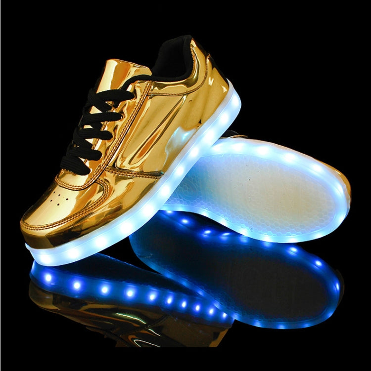 Gold And Silver Colorful Light Shoes LED Light-Up Shoes, Size: 43