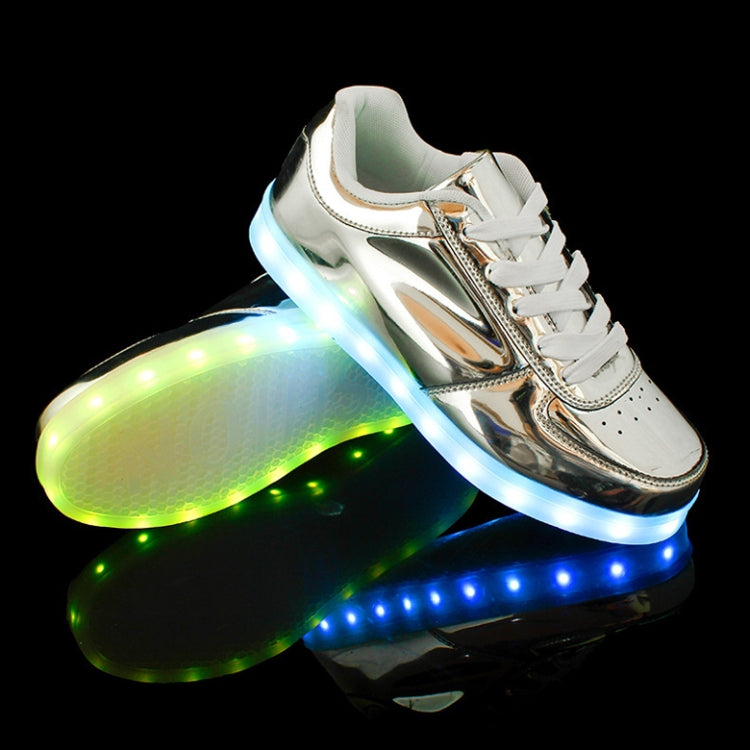 Gold And Silver Colorful Light Shoes LED Light-Up Shoes, Size: 44