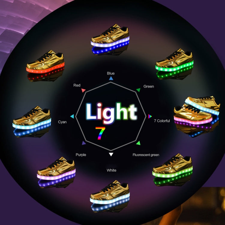 Gold And Silver Colorful Light Shoes LED Light-Up Shoes, Size: 44