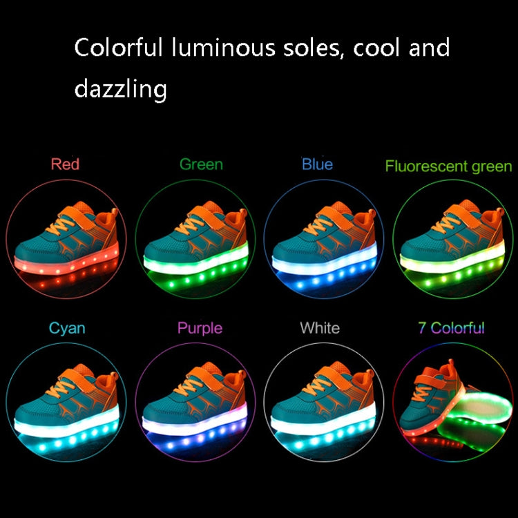 Summer Children'S LED Luminous Shoes USB Rechargeable Lights Shoes, Size: 32(Gray Pink)