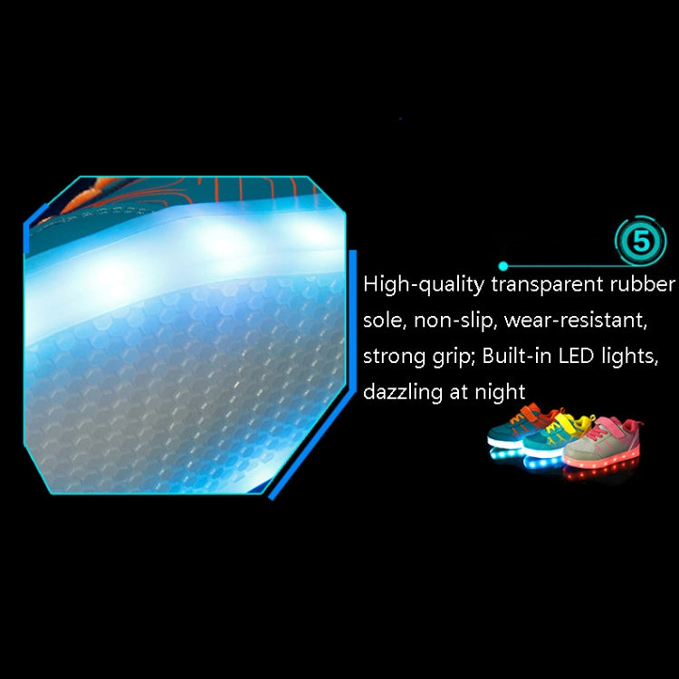 Summer Children'S LED Luminous Shoes USB Rechargeable Lights Shoes, Size: 32(Gray Pink)