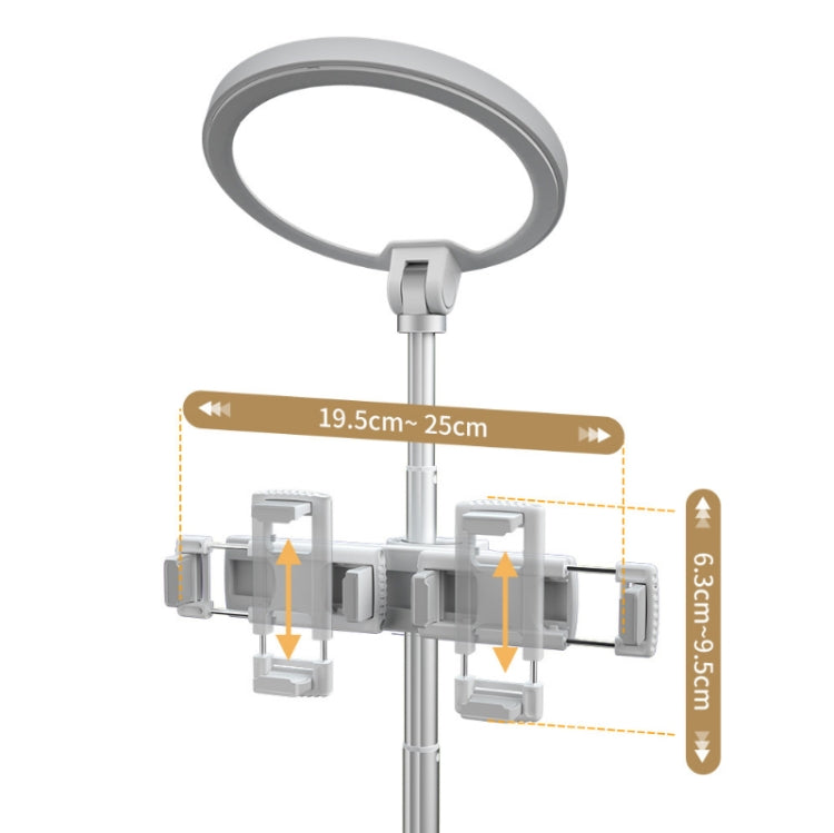 ADYSS Mobile Phone Live Floor Stand Foldable Full-Screen Overhead Shot And Fill Light, Colour: White